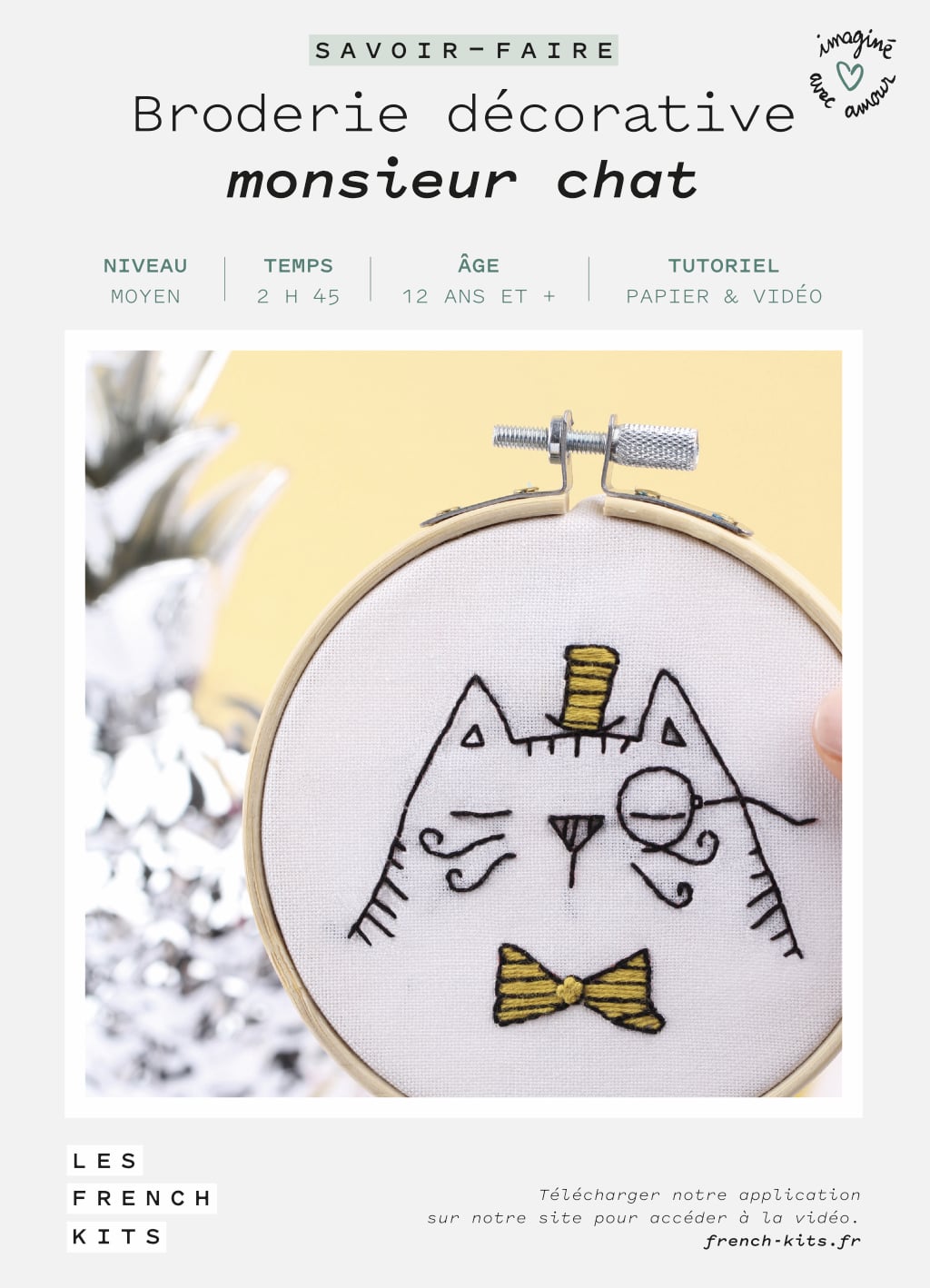 Mr. Cat Embroidery Kit