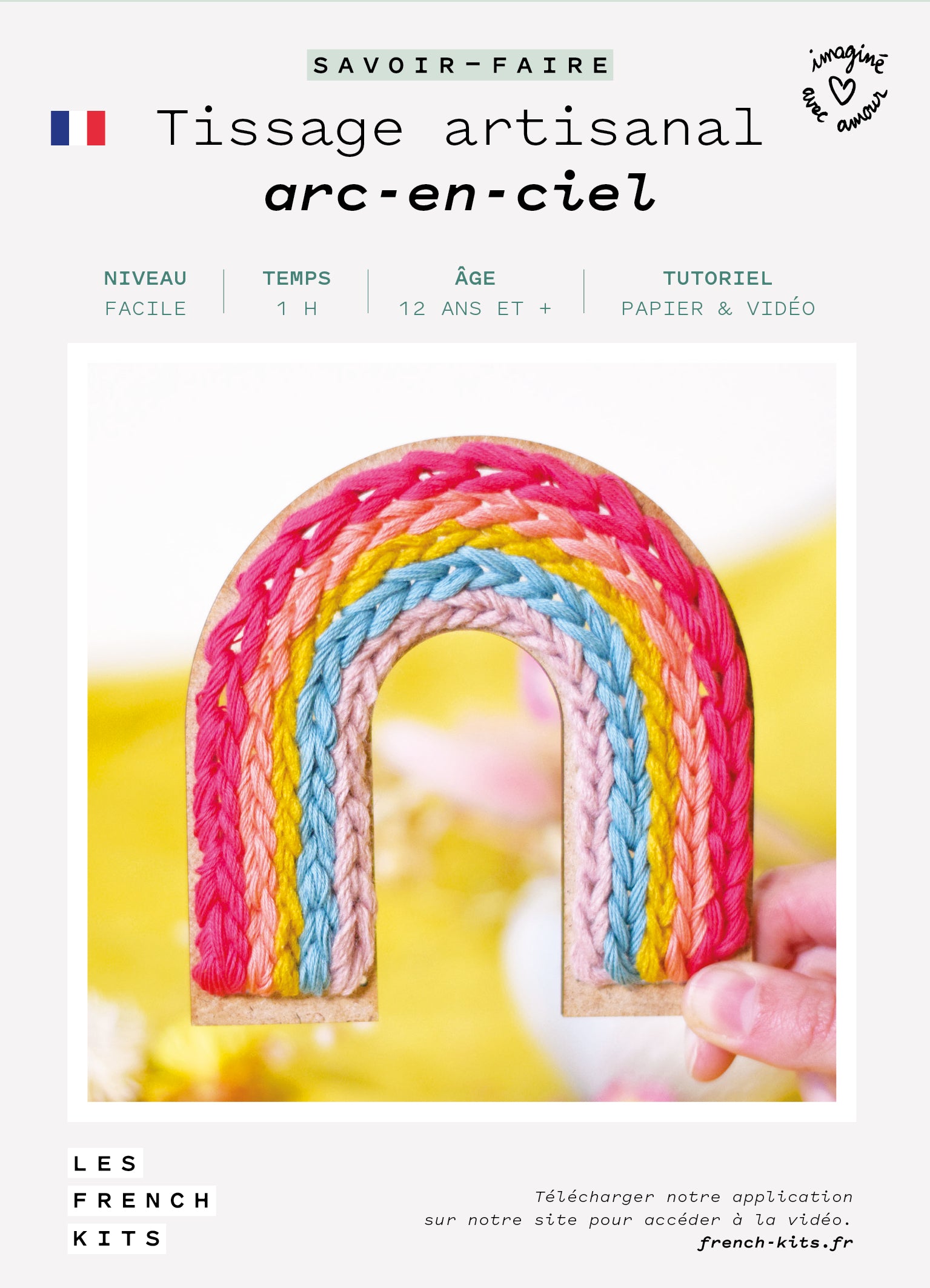 kit tissage artisanal arc-en-ciel