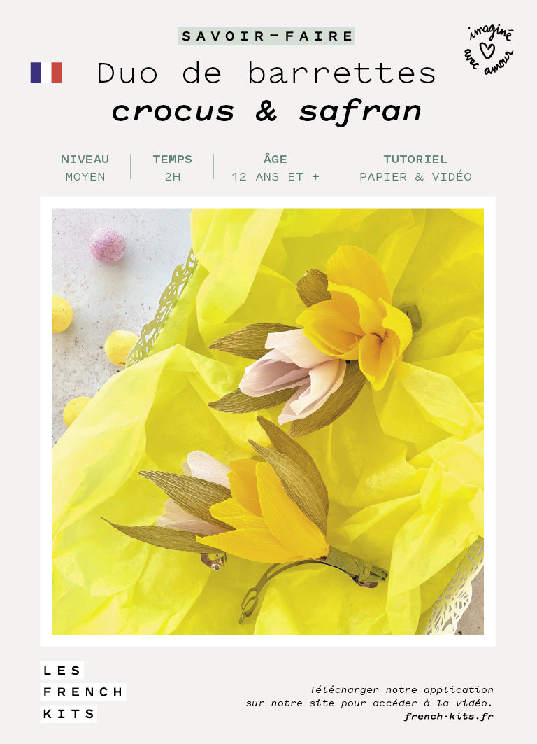 Kit Art Floral "Duo de barrettes" - Crocus & Safran