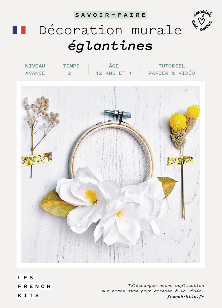 Kit Art Floral "Décoration murale" - Eglantines