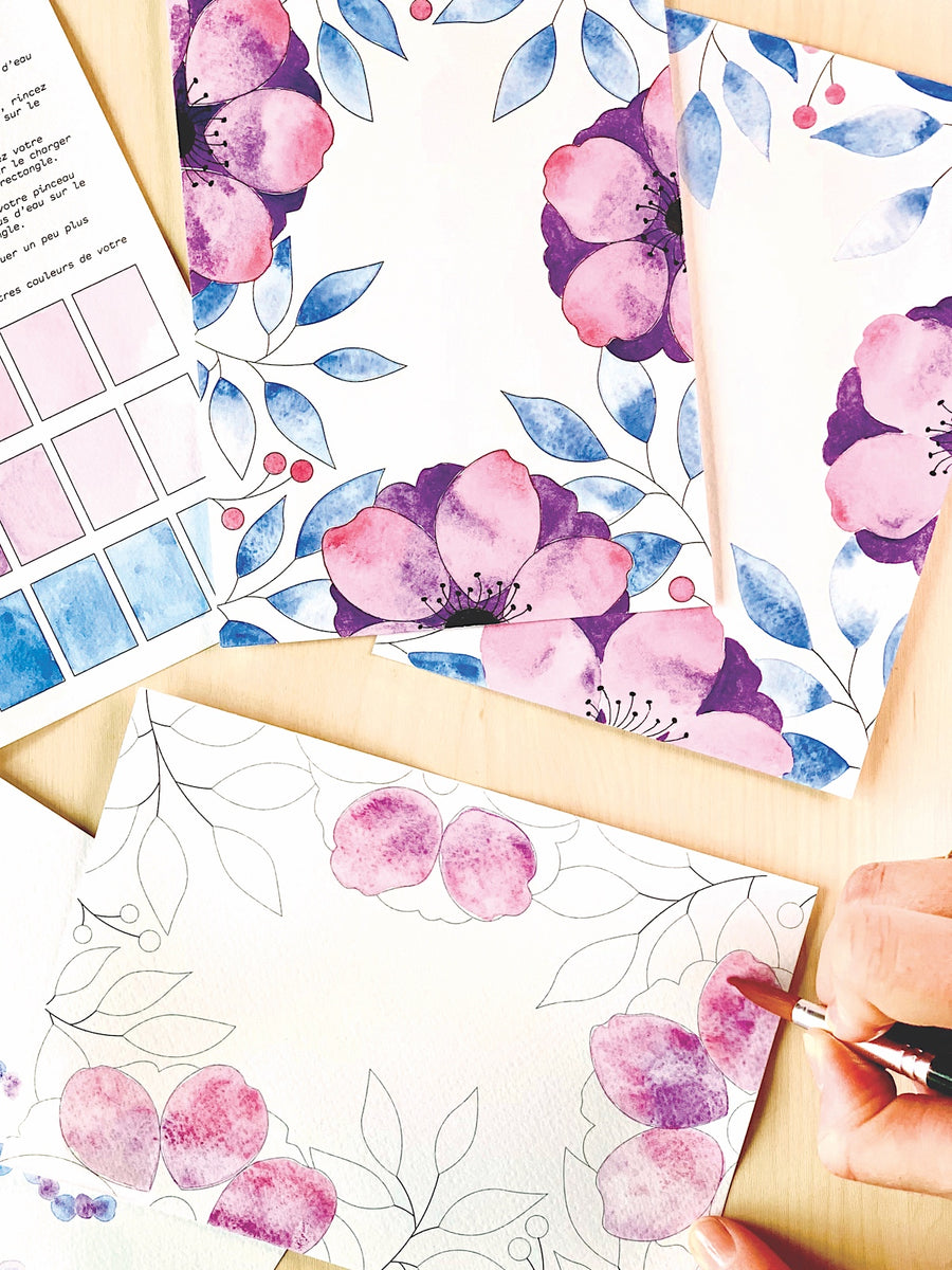 Kit Aquarelle Artisanale "Belles anémones"