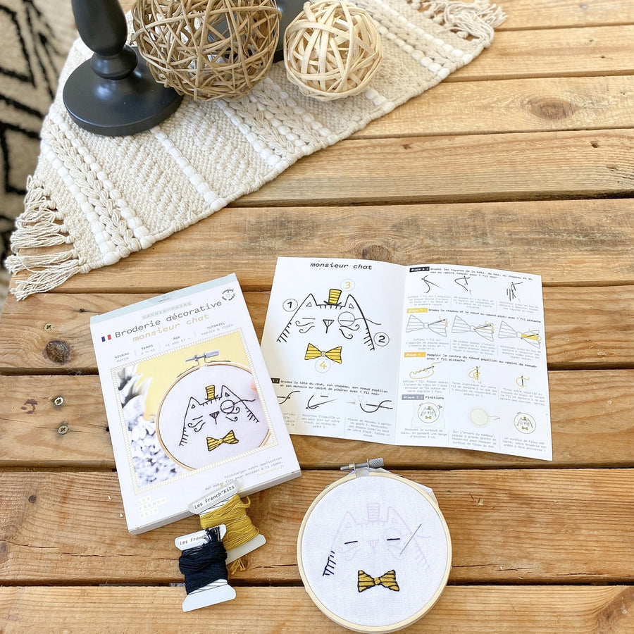 Mr. Cat Embroidery Kit