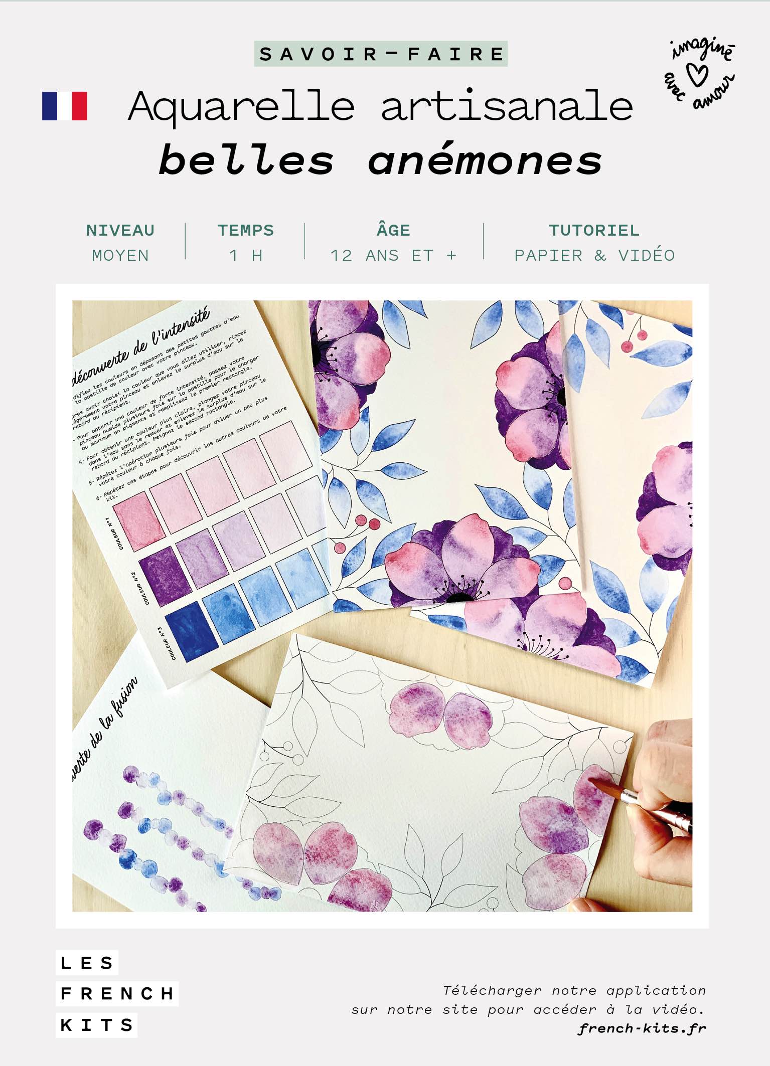 Kit Aquarelle Artisanale "Belles anémones"